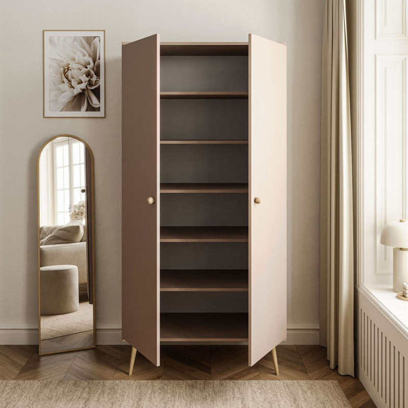 Thanos Hinged Door Wardrobe, Beige
