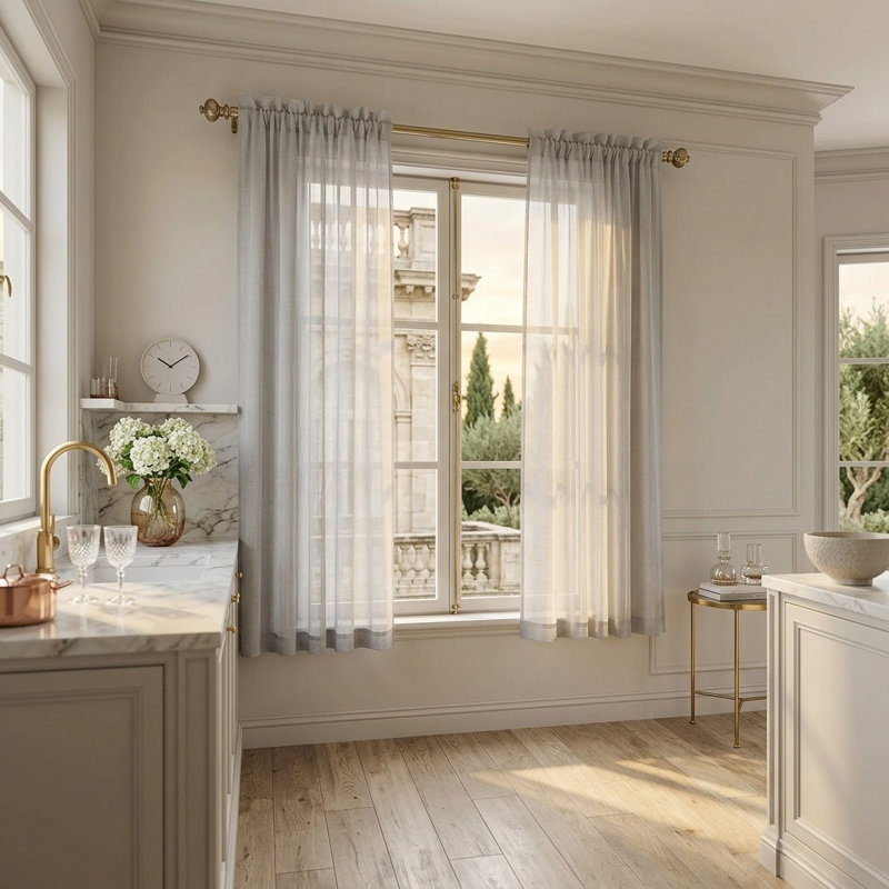 Linen Blend Kitchen Curtain Kitchen Pelmet