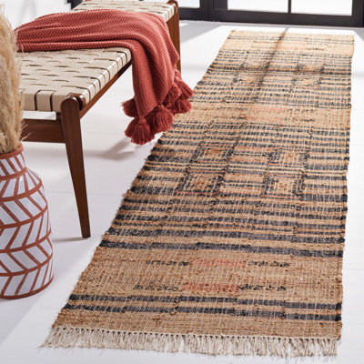 Ashburn brown/black in handwoven flatwoven cotton