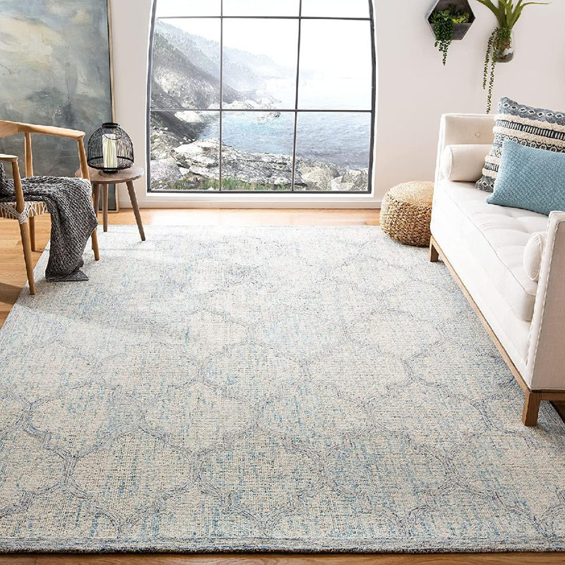 Swanner Hand Tufted Wool Geometric Rug, Rectangle 8' x 10'