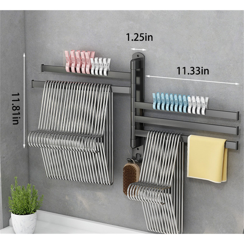Flexispace 180° Rotatable Balcony Clothes Rack
