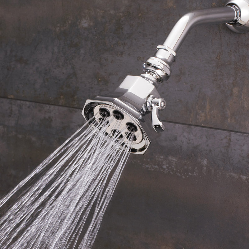 6 Jet Multi Function Adjustable Shower Head, Polished Chrome, 2.5 GPM
