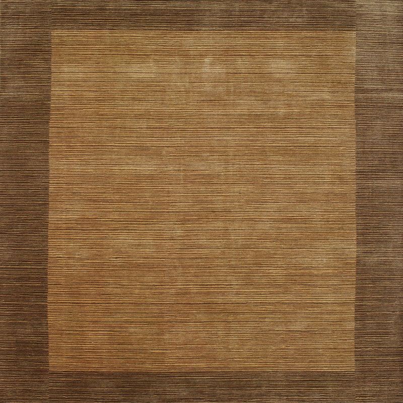 Tapis contemporain brun, Carré 7 pi
