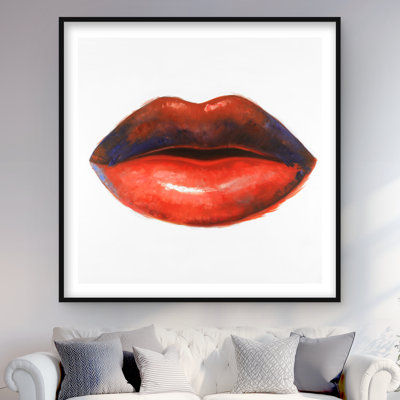 Red Lipstick - Livingroom Fashion Framed Matted Print Decor