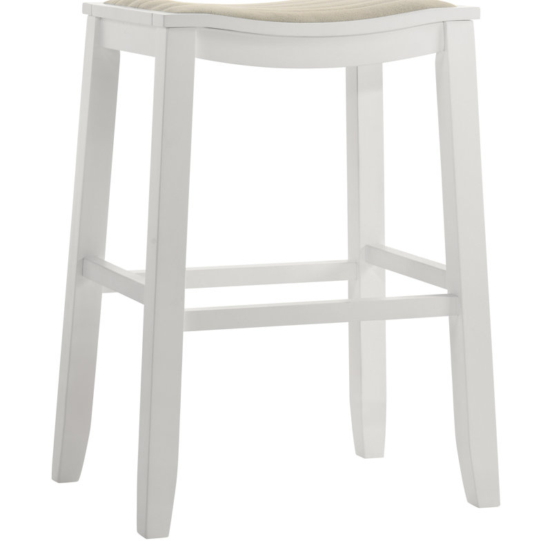 Tabouret de bar en bois blanc Iyani, 1, Tabouret de bar (siège d'une hauteur de 30,25 po)