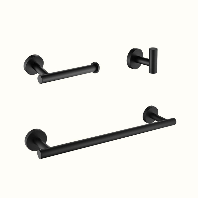 3 - Piece Bathroom Hardware Set, Matte Black