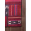 Tapis décoratif rouge à motif tissé patchwork-997474147