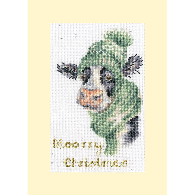 Kit de broderie au point de croix compté Moo-Rry Christmas de Bothy Threads XMAS67