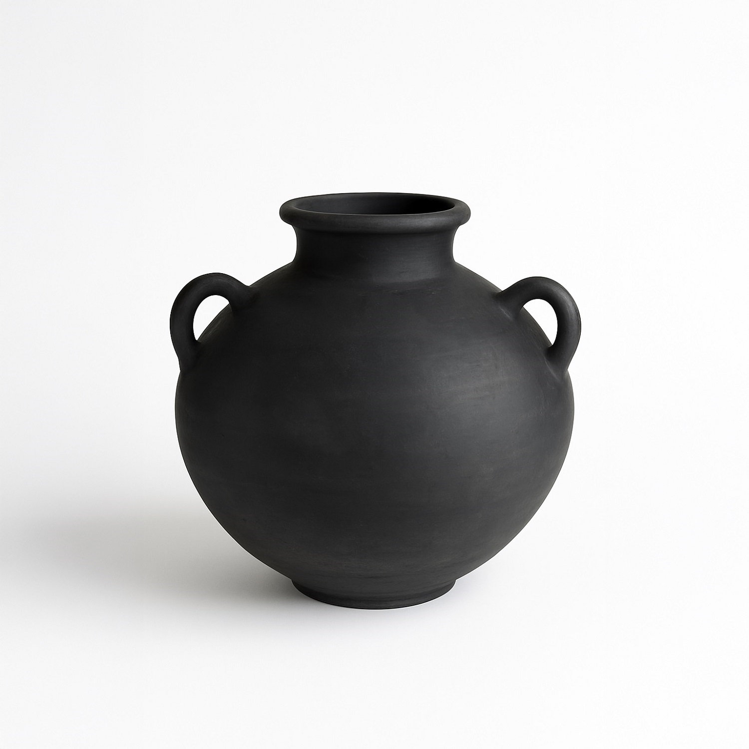 Montana Black Terracotta Vase, 16.14" H x 16.14" W x 16.14" D
