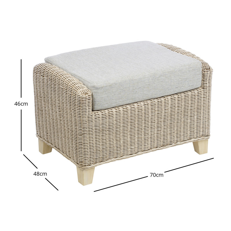 Cait 70cm Wide Rectangle No Pattern Footstool Ottoman