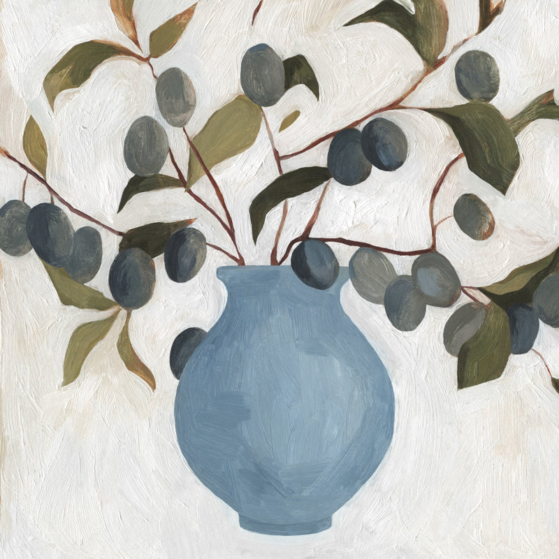 Plum Branch Arrangement II by Emma Scarvey - Wrapped Canvas Painting, 122cm H x 122cm W x 3.8cm D