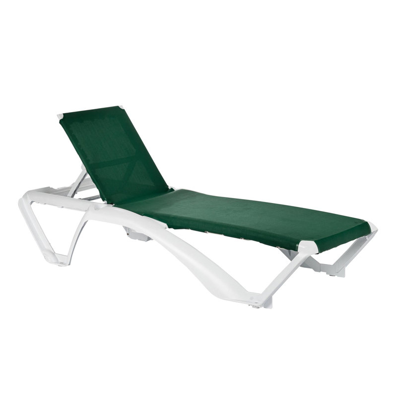 190 cm Long Reclining Single Chaise, White, Blue