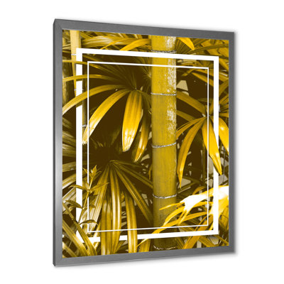 Bambou jaune et feuilles tropicales - Impression sur toile