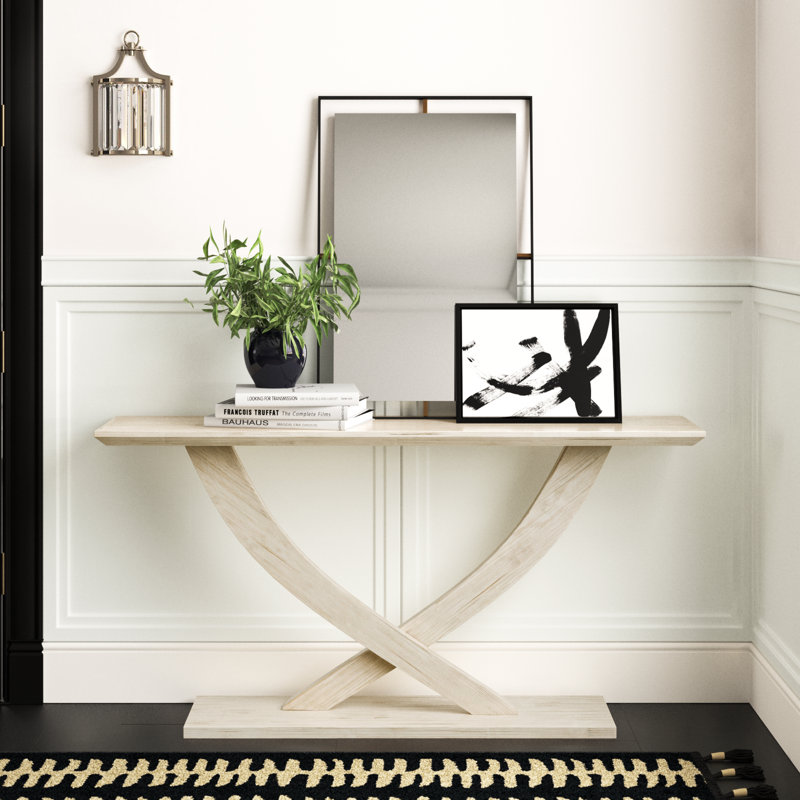 Console en bois massif de 57 po Catelynn, Chiendent