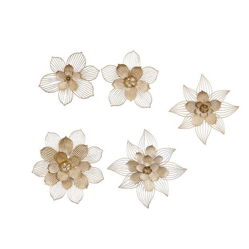 Décoration murale en forme de fleur tridimensionnelle de luxe simplifiée