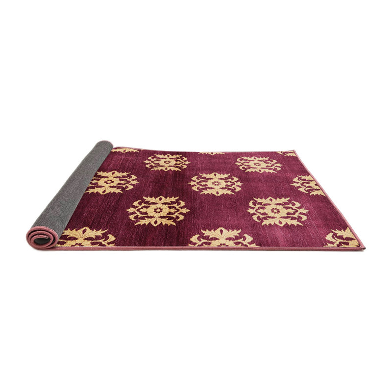 Tapis rouge / ivoire Skammel, Rond 5 pi