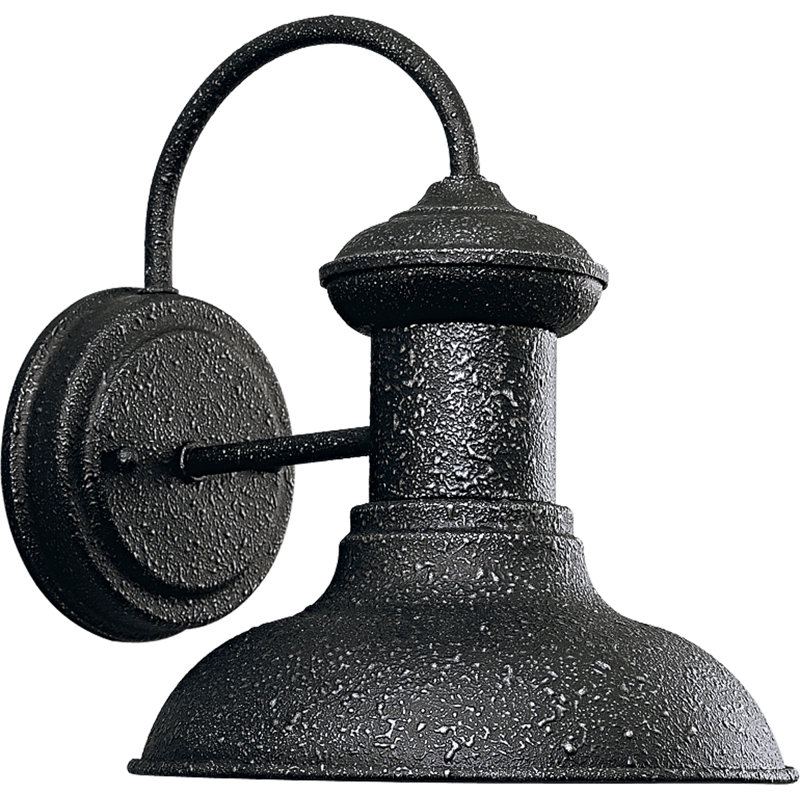 Luminaire de grange d'extérieur Zelie H 12,33 po, Acier doré, H 9,75 po x l 8 po x P 9,75 po, 60
