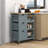 Rolling Kitchen Island Cart, Bar Serving Cart, Compact Trolley On Wheels With Wood Top, Shelves & Drawers For Home Dining Area, Gray-129490378