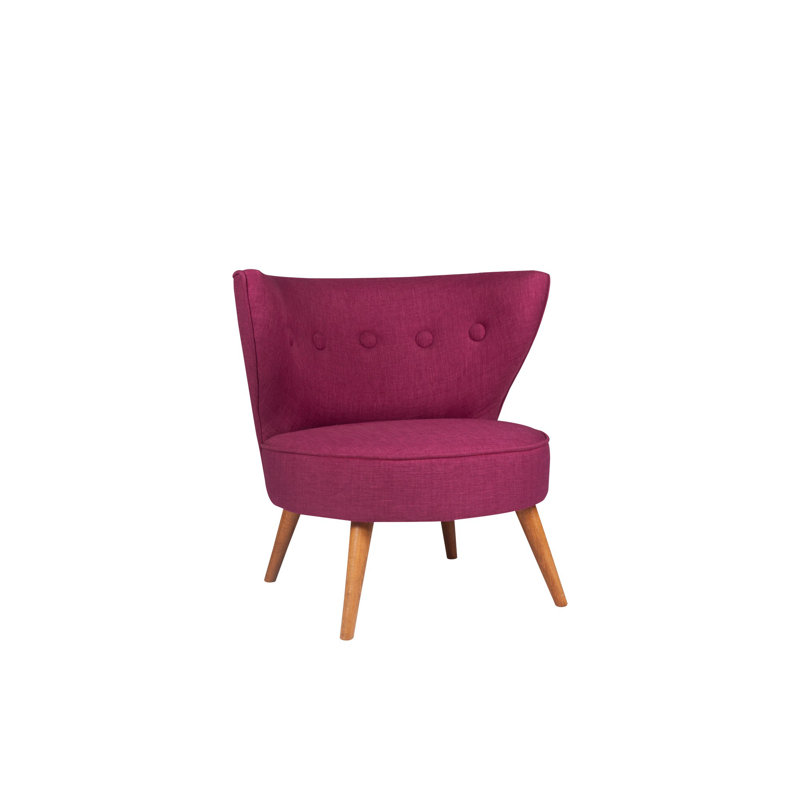 Élégant fauteuil à oreilles, revêtement mauve, structure en bois massif | 31,5 po x 29,1 po x 29,1 po | Tissu 100% polyester avec rembourrage en mousse à 32 nœuds | Conception facile à nettoyer et élégante pour le salon et l'hôtel
