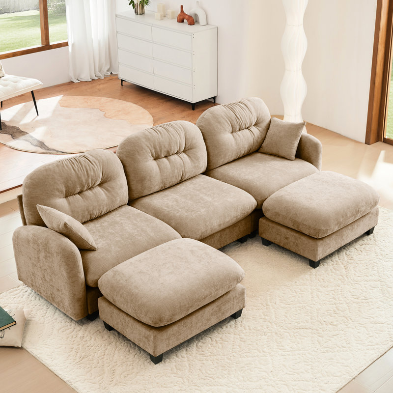 Camel 3 - Siège modulaire avec et plissé, combinaison flexible, installation facile, 2 coussins décoratifs modulaires, installation