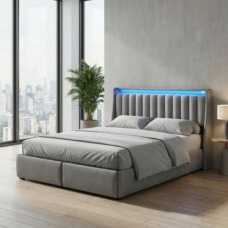 Cadre de lit tapissier, Lit double