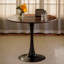 Table de salle à manger ronde en noyer, table de salle à manger moderne, table de salle à manger, plateau en MDF et base de tulipe en acier, table de cuisine