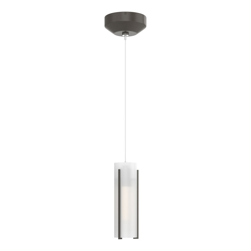 Exos 1 - Light Single Cylinder Pendant, Opal, Dark Smoke