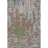 Cascades Hand-Tufted Indoor Rug Abstract Impressionist Pink Green Blue 