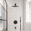 Robinet mélangeur de luxe en laiton massif à 3 fonctions mural, débit de 1,8 gal / min et deux pommes de douche avec valve brute-58146948