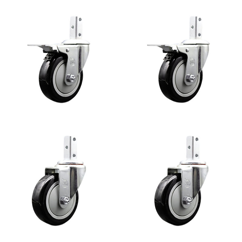 Square Stem Caster, Black