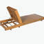 Outdoor Chaise Lounge Chair with 6-Position Adjustable Backrest,Acacia solid wood,Copper Teak Colour
