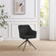 Penny Pillar Black Round Table With 4 Calley Luxury Velvet Upholstered Swivel Dining Chairs-497018500