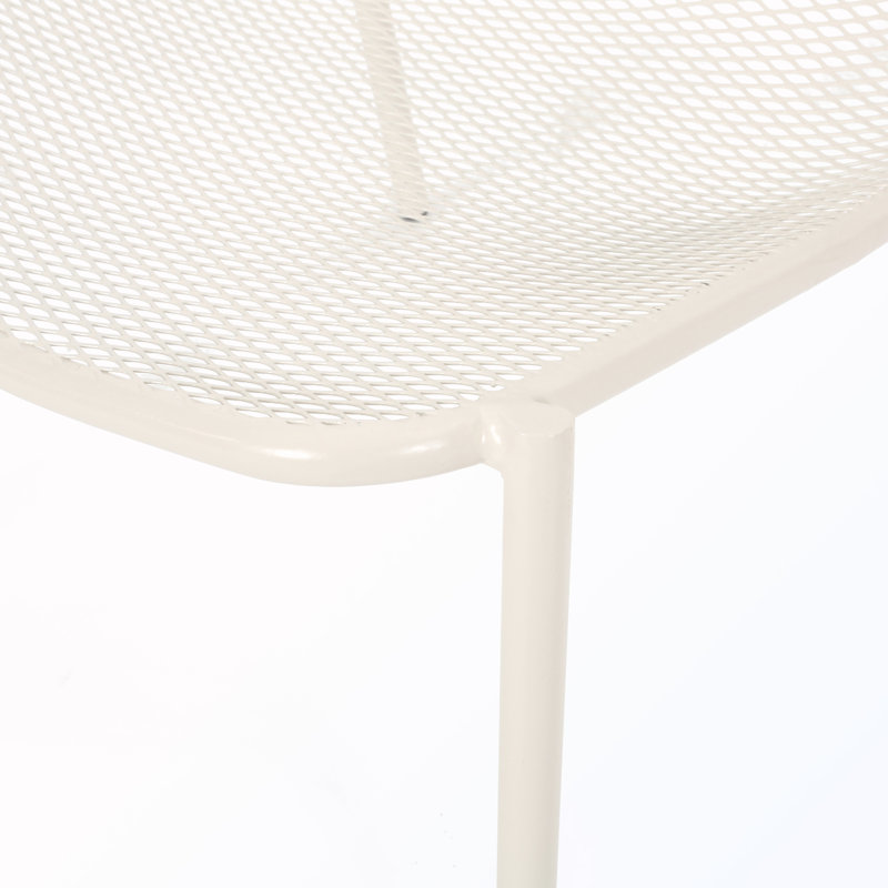 Ensemble de conversation d'extérieur en fer 3 pièces avec 2 chaises en filet et 1 table d'appoint, Beige