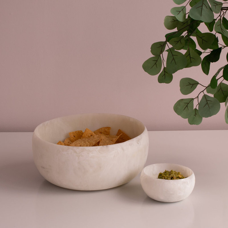 Mini bol rond en résine RESIN, Noix de coco