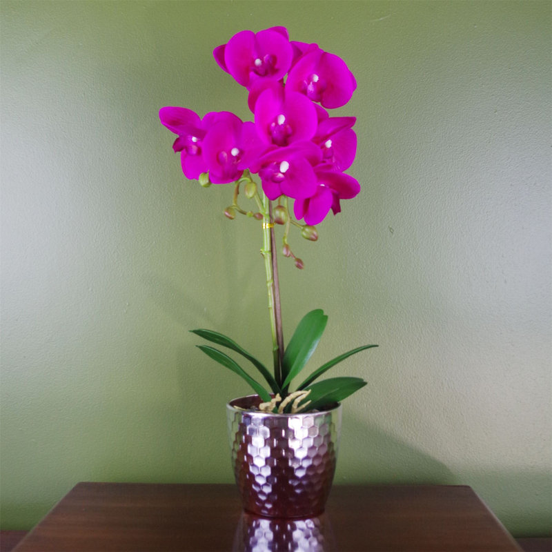 Artificial Arrangement in Pot, Dark Pink