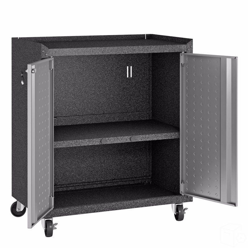 Armoire de garage 30 po, Gris / Noir