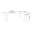 Bureau d'angle en bois massif noir avec pieds en acier inoxydable-923845110