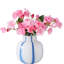 Vase rayé bleu et blanc