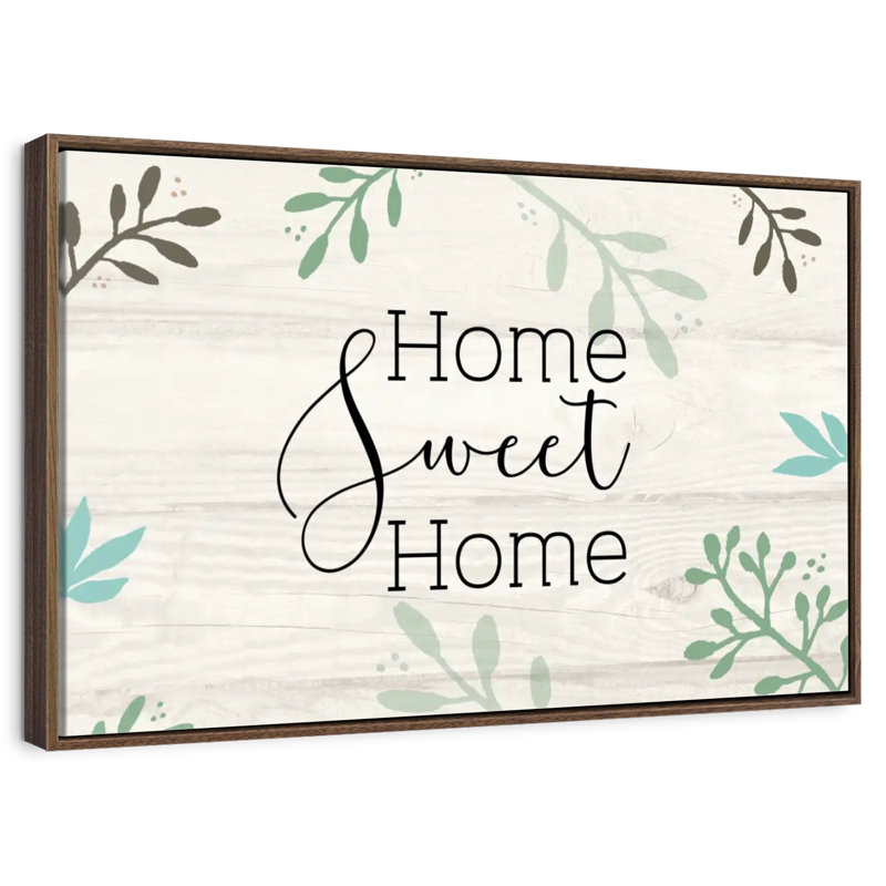 Panneau mural Home Sweet Home, Cadre flottant noyer, 43 po x 29 po