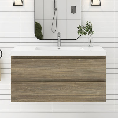 Bollington 42'' Single Bathroom Vanity with Solid Surface Top