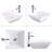 16.5" Square Bathroom Vessel Sink White Porcelain Counter Bowl For Bathroom Vanity
