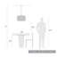 Luminaire suspendu d'extérieur naturel / noir à 3 ampoules H 14,38 po Grannis