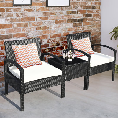 Pendrick 3 Piece Rattan Seating Group with Cushions by Latitude Run