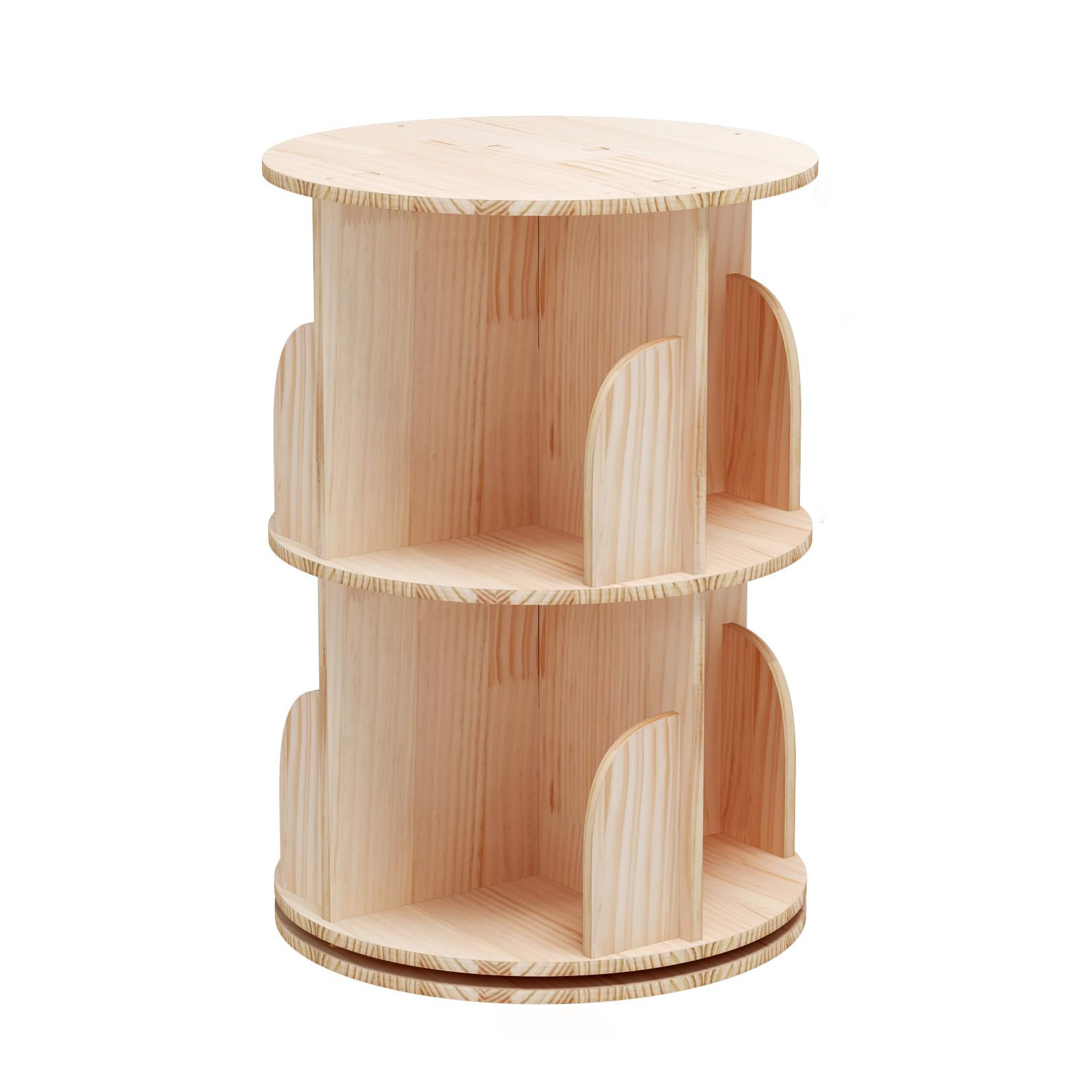 George Oliver Rotating Bookshelf, 360 Display 2 Tier Floor Standing ...