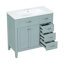 Meuble-lavabo 36 po avec lavabo, armoire de salle de bain avec tiroirs, structure solide et panneau de fibres à densité moyenne-729418412