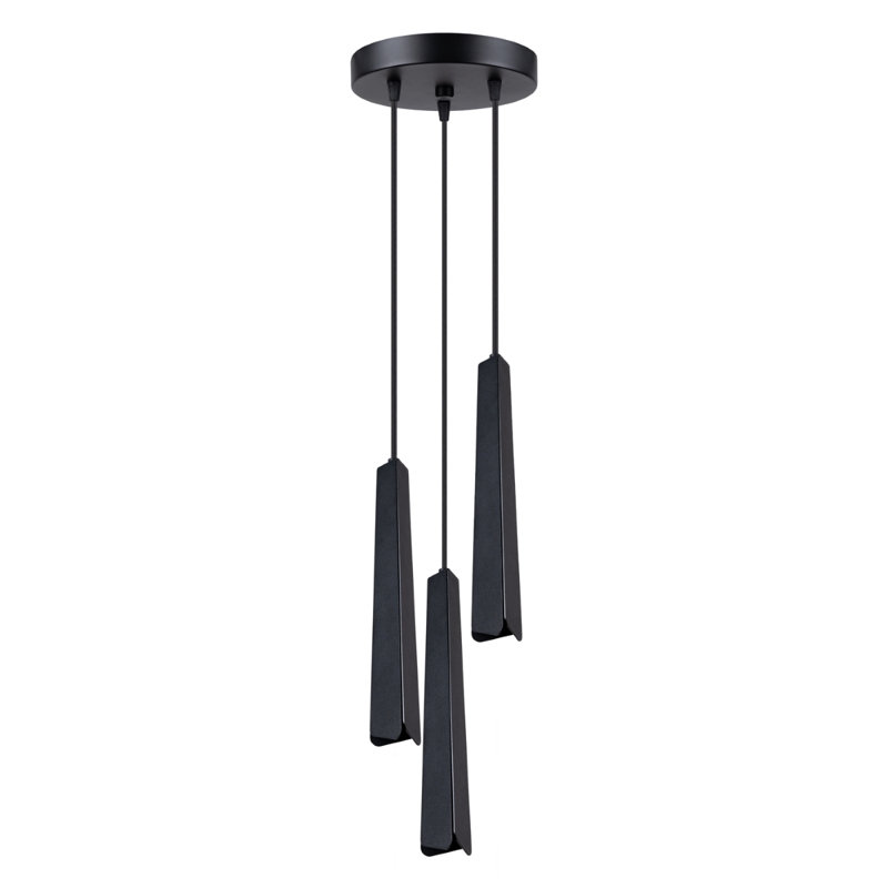 Bibianna 3 - Light Stainless Steel Pendant, Black
