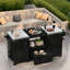 Outdoor Kitchen Island With Stainless Steel Top, Drawer And 2 Cabinets