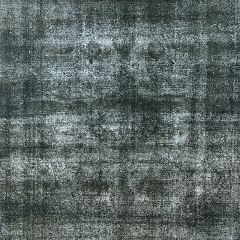 Tapis abstrait gris / bleu, Carré 6 pi