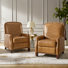 Fauteuil inclinable manuel en cuir véritable Glen Ellyn