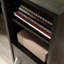 Bureau transitionnel avec rangement, finition brun foncé